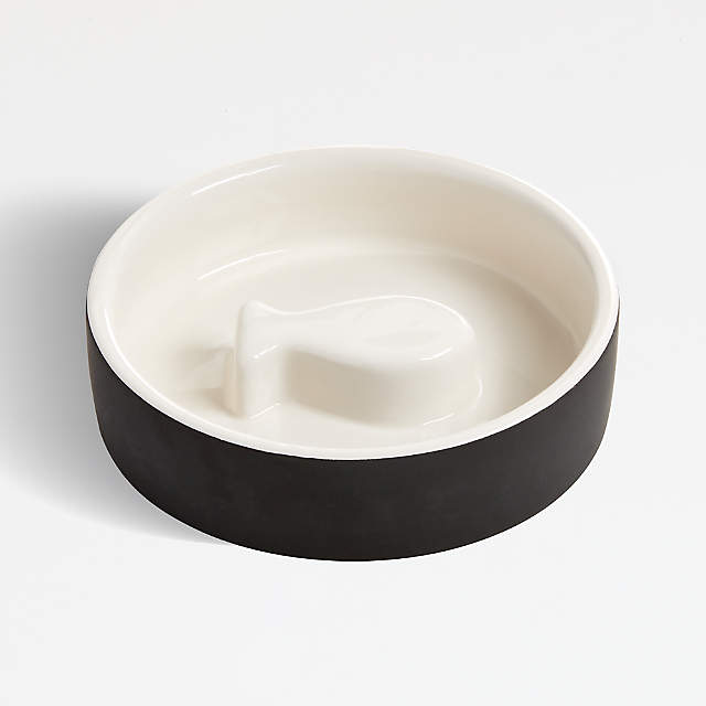 ceramic slow feed cat bowl