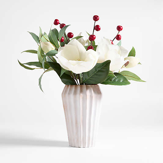 Faux Magnolia and Berry Holiday Bunch 16"