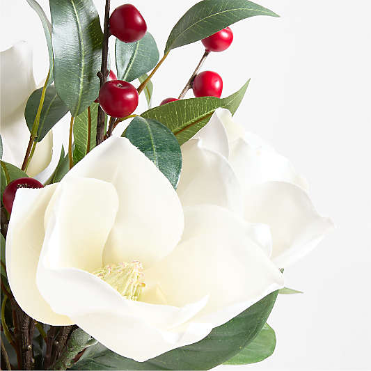 Faux Magnolia and Berry Holiday Bunch 16"