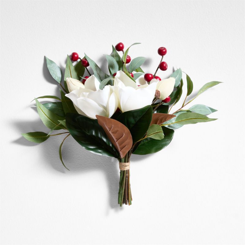 Faux Magnolia and Berry Holiday Bunch 16" - image 0 of 3