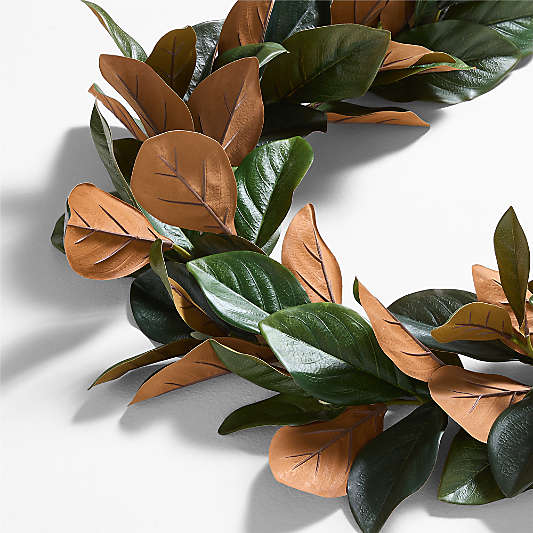 Faux Magnolia Holiday Wreath & Garland Set