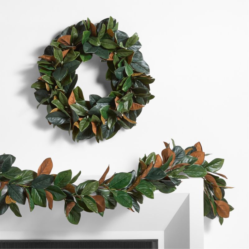 Faux Magnolia Holiday Garland 6' - image 5 of 6