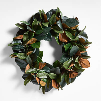 Faux Magnolia Holiday Wreath 28"