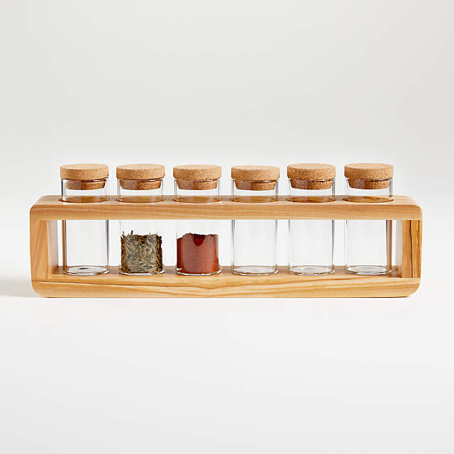 Maia Olivewood 6 Jar Spice Rack