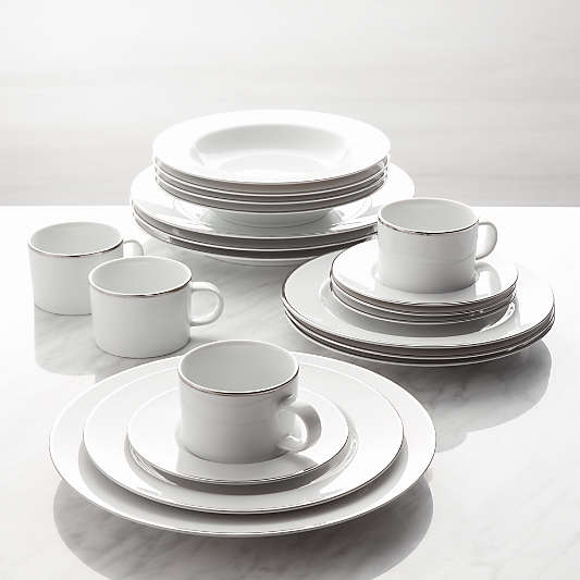 Maison Platinum Rim 20-Piece Dinnerware Set