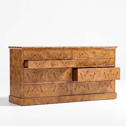 Maison Burl Wood 8-Drawer Storage Credenza