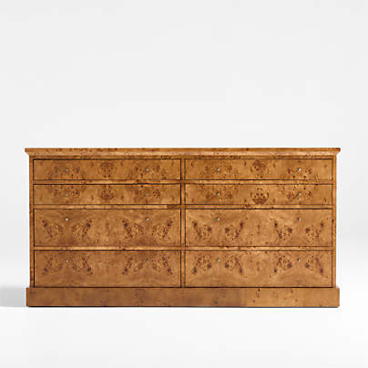 Maison Burl Wood 8-Drawer Storage Credenza