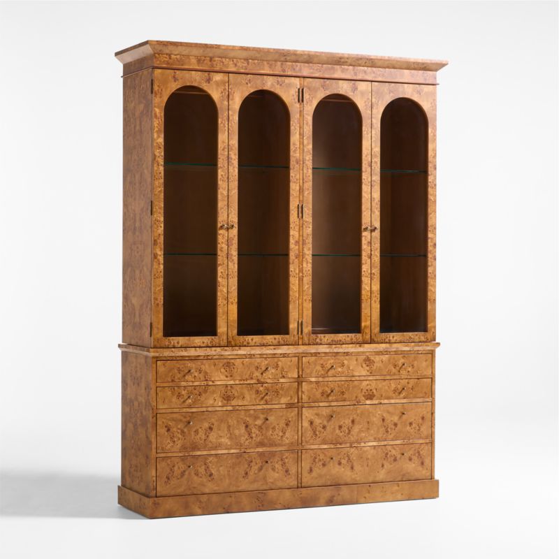 Maison Burl Wood Display Storage Cabinet with Light - image 6 of 12