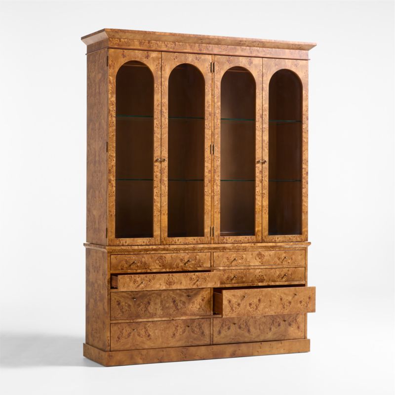 Maison Burl Wood Display Storage Cabinet with Light - image 7 of 12