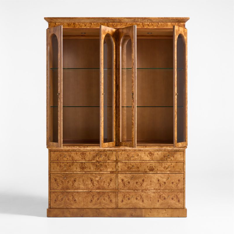 Maison Burl Wood Display Storage Cabinet with Light - image 5 of 12