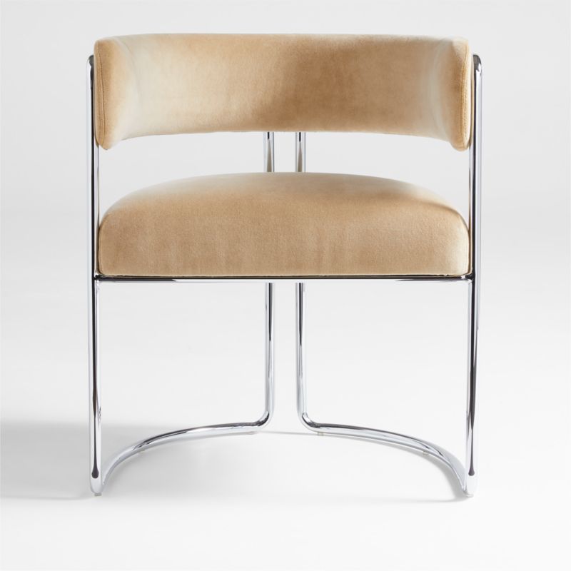 Malak Chrome Upholstered Dining Arm Chair - image 0 of 13