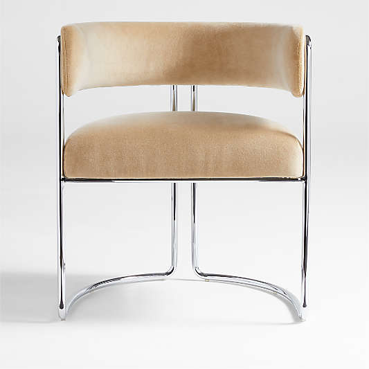 Malak Chrome Upholstered Dining Arm Chair