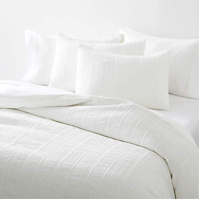 Malang White Stripe Textured King Duvet, Queen Size Duvet Cover Dimensions Canada