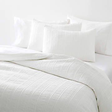 Chalet Textured White Cotton Full/Queen Coverlet + Reviews | Crate