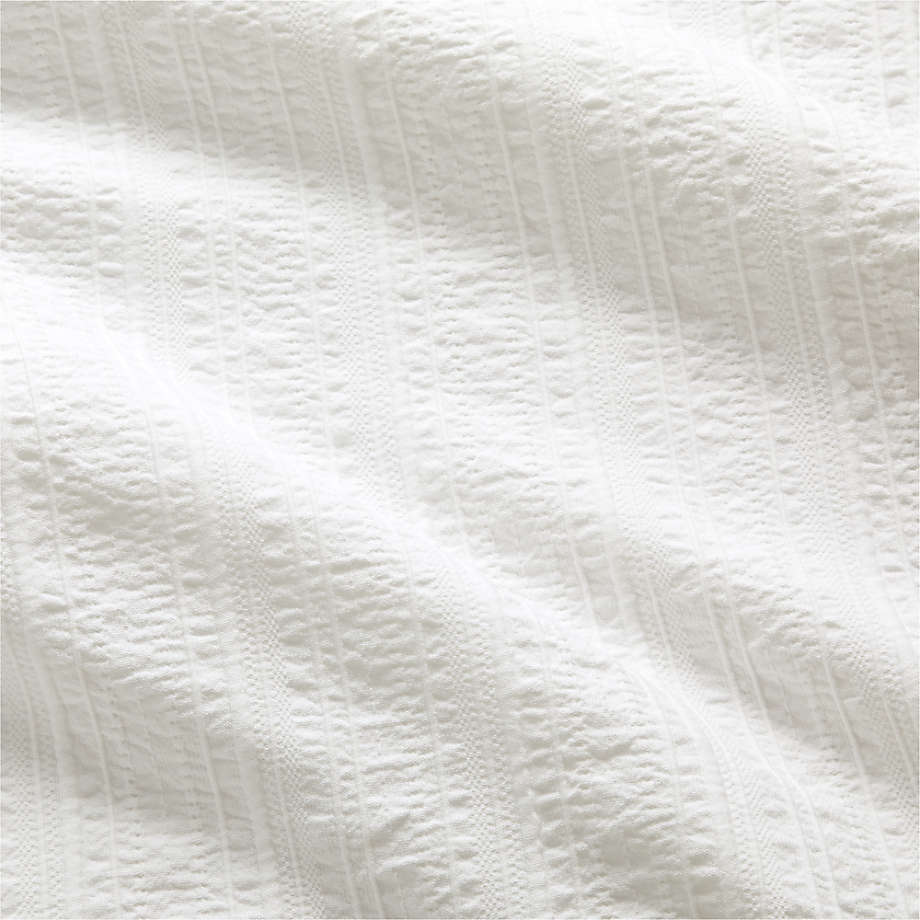 Organic Cotton White Textured King Duvet Cover + Reviews