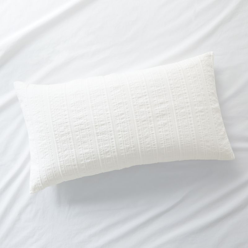 Organic Cotton White Textured King Sham + Reviews