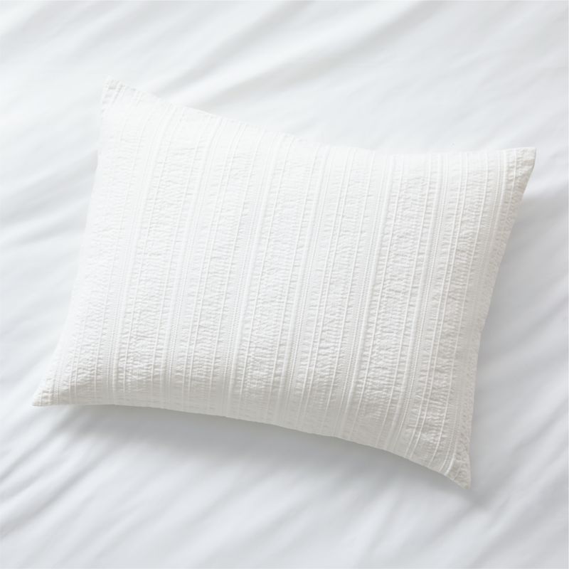 Organic Cotton White Textured Standard Sham