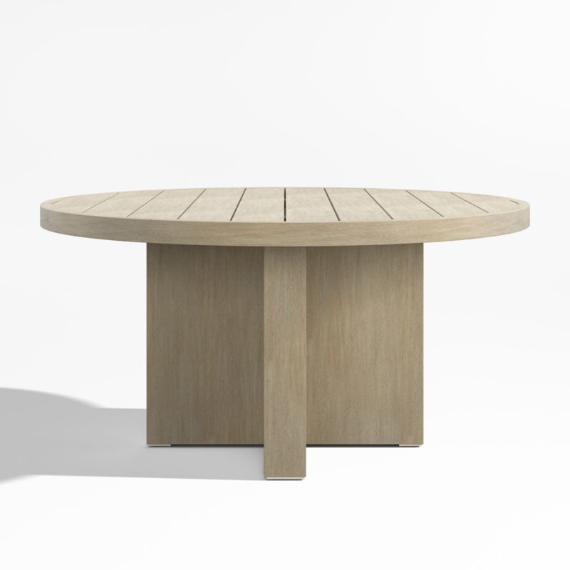 Mallorca 60" Round Wood Outdoor Dining Table - image 6 of 10