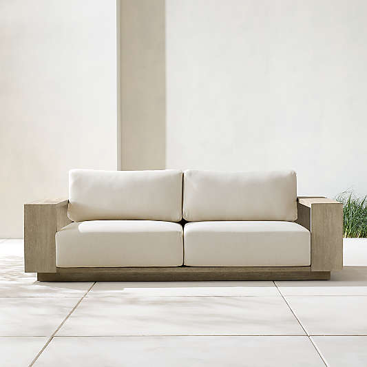 Mallorca Wood Outdoor Sofa with Cushions (85"-154")