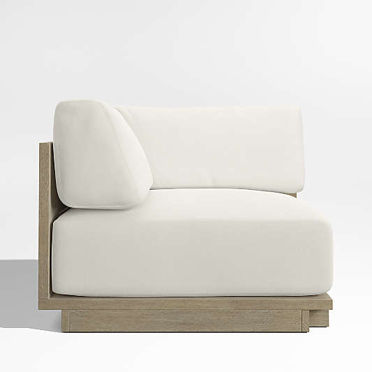 Mallorca Wood Corner Chair with Canvas Natural Sunbrella ® Cushions