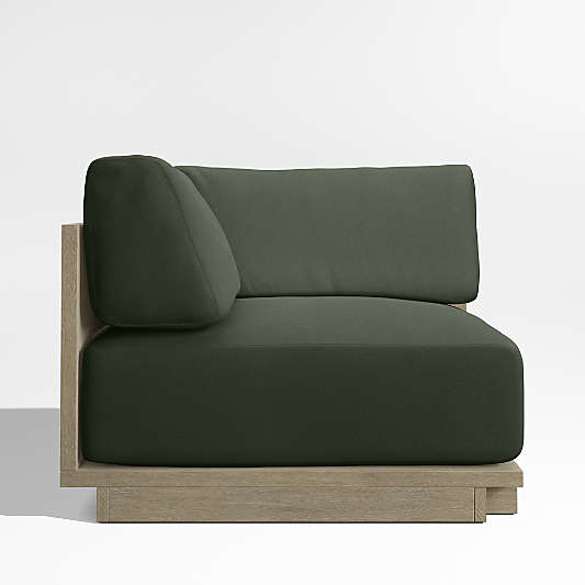 Mallorca Wood Corner Chair with Cast Sage Green Sunbrella ® Cushions