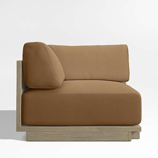 Mallorca Wood Corner Chair with  Cast Teak Sunbrella ® Cushions