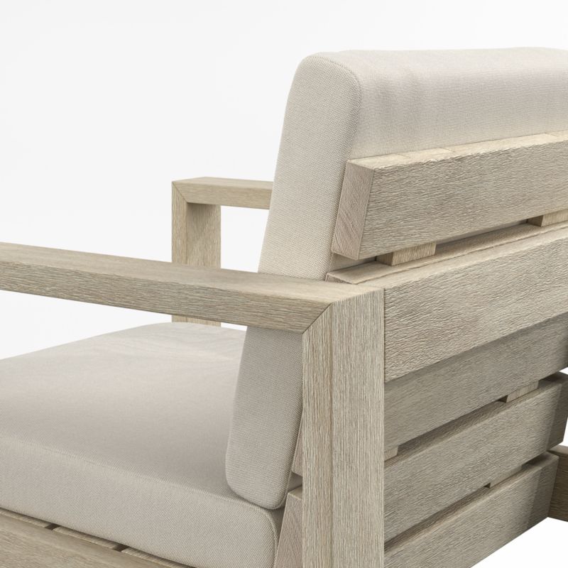 Mallorca Wood Outdoor Dining Arm Chair with Ivory Cushions - image 8 of 9