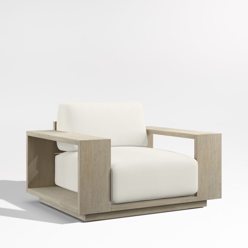 Viewing product image Mallorca Wood Outdoor Lounge Chair with Canvas Natural Sunbrella ® Cushions - image 1 of 13