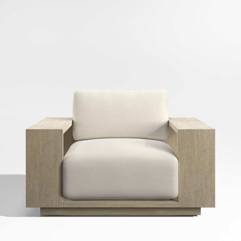 Mallorca Wood Outdoor Lounge Chair with Taupe Cushion