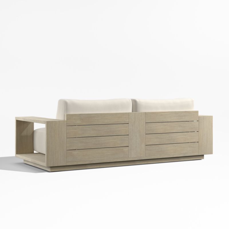 Mallorca 85" Wood Outdoor Sofa with Ivory Cushions - image 8 of 9