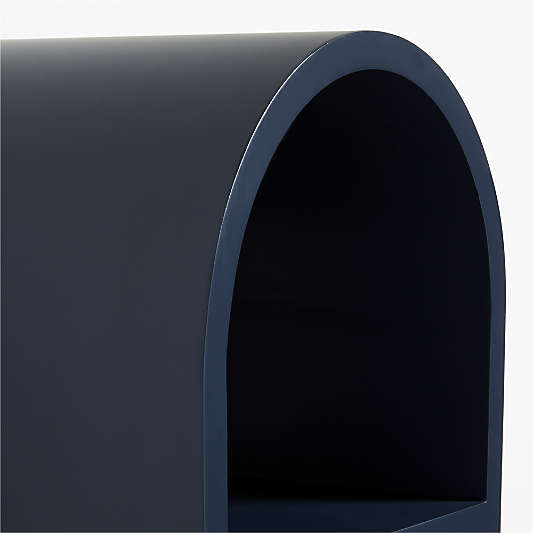 Mallory 11" Large Navy Blue Wood Kids Wall Shelf