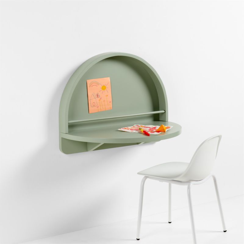 Mallory Sage Green Wood Wall-Mounted Kids Table - image 10 of 16