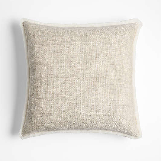 Malmo Shearling 20"x20" Arctic Ivory Throw Pillow with Feather Insert