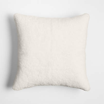 Malmo Shearling 20x20 Arctic Ivory Throw Pillow with Feather Insert