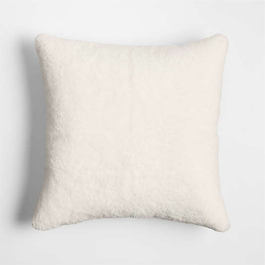 Malmo Shearling 20"x20" Deep Indigo Blue Throw Pillow with Feather Insert