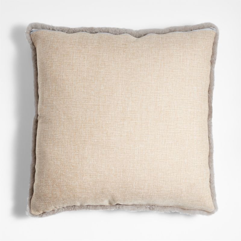 Malmo Shearling 20"x20" Clay Taupe Throw Pillow with Feather Insert - image 3 of 5