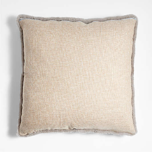 Malmo Shearling 20"x20" Clay Taupe Throw Pillow