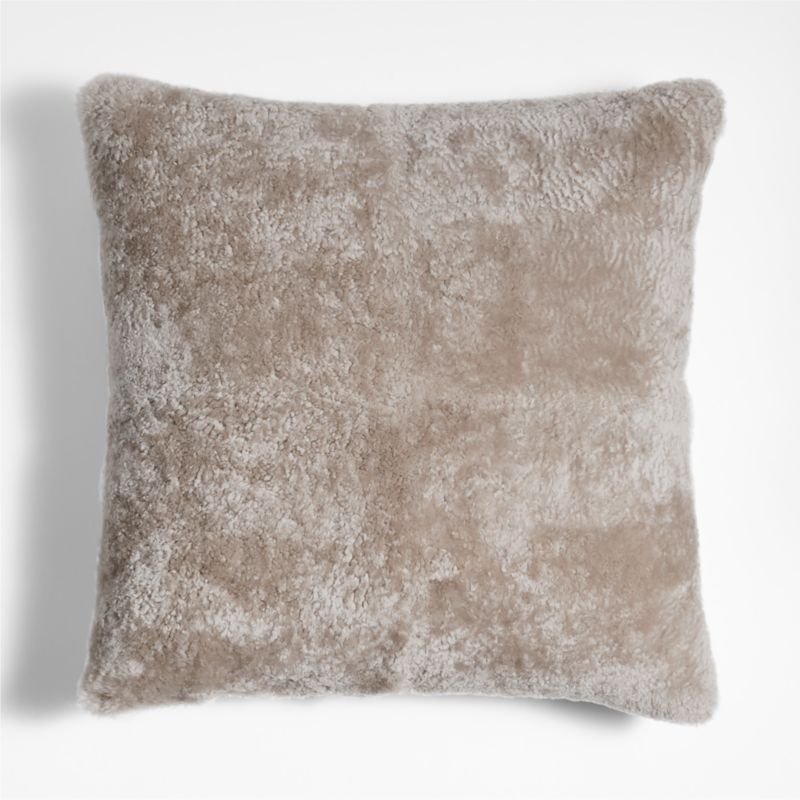 Malmo Shearling 20"x20" Clay Taupe Throw Pillow with Feather Insert - image 0 of 5