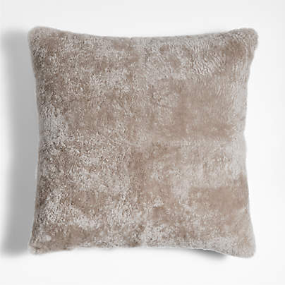 Malmo Shearling 20"x20" Clay Taupe Throw Pillow Cover