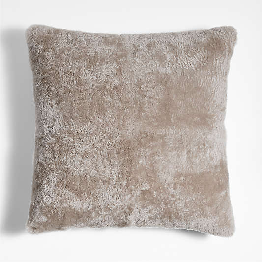 Malmo Shearling 20"x20" Clay Taupe Throw Pillow