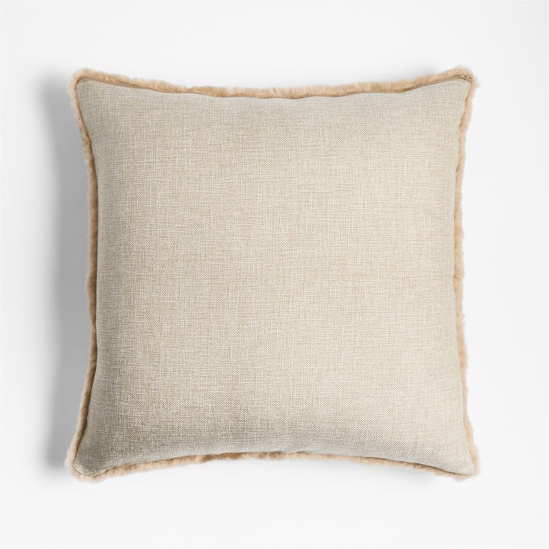 Malmo Shearling 20"x20" Camel Tan Throw Pillow with Down-Alternative Insert - image 4 of 7