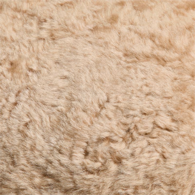 Malmo Shearling 20"x20" Camel Tan Throw Pillow with Down-Alternative Insert - image 3 of 7