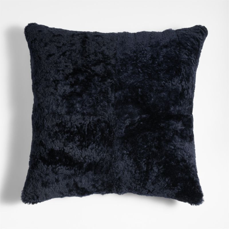 Malmo Shearling 20"x20" Deep Indigo Blue Throw Pillow Cover - image 0 of 9