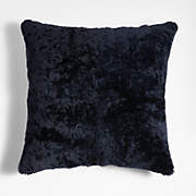 Hyde Pieced Suede 23x23 Coy Blue Throw Pillow Cover
