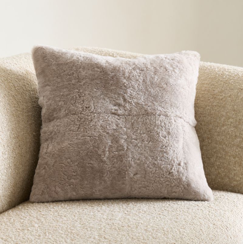 Viewing product image Malmo Shearling 20"x20" Clay Taupe Throw Pillow Cover - image 1 of 7