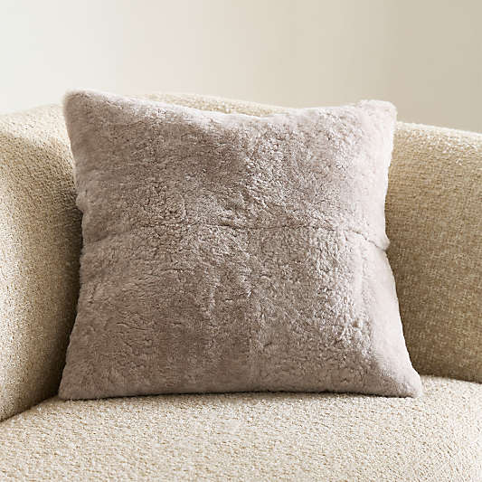 Malmo Shearling 20"x20" Clay Taupe Throw Pillow Cover