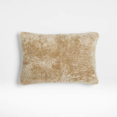 Malmo Shearling 22x15 Camel Tan Lumbar Pillow Cover