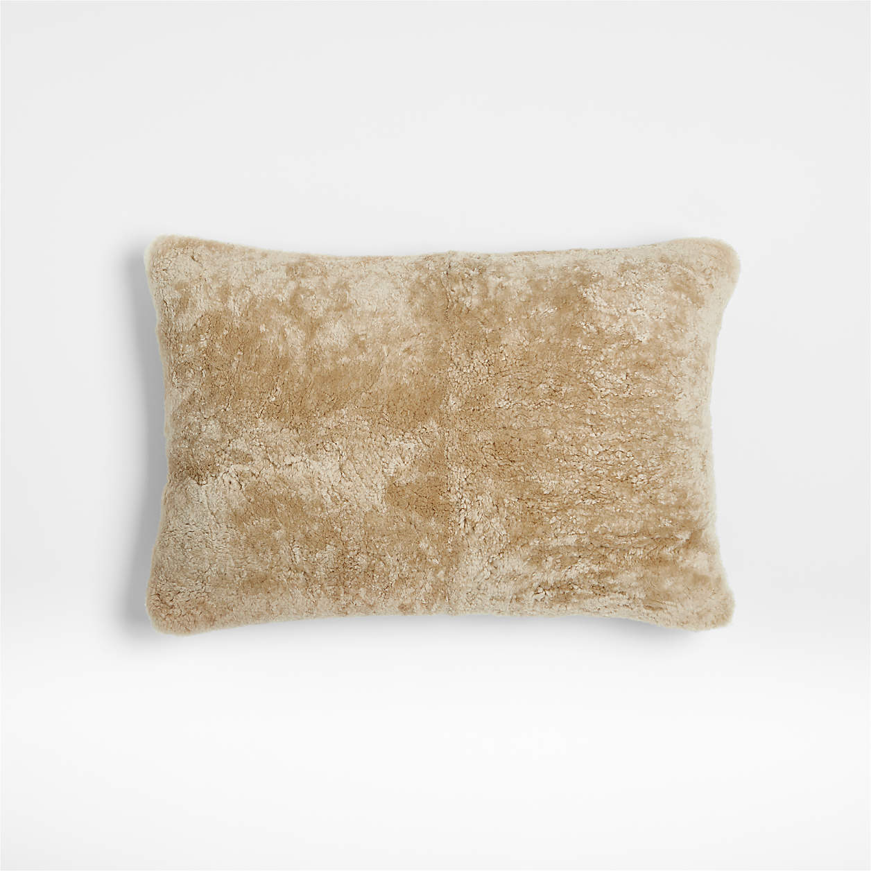 Malmo Shearling 22"x15" Camel Tan Lumbar Pillow with DownAlternative