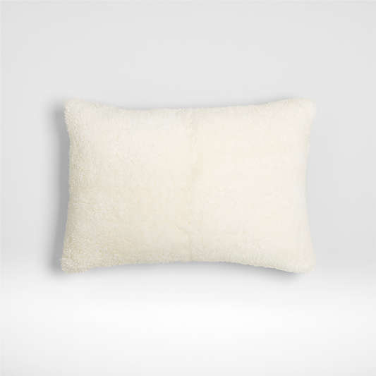 Malmo Shearling 22"x15" Ivory Throw Pillow Cover