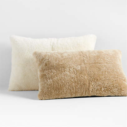 Shearling Amanda Taupe Lumbar Pillow